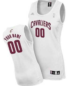 Womens Customized Cleveland Cavaliers White Jersey->customized nba jersey->Custom Jersey